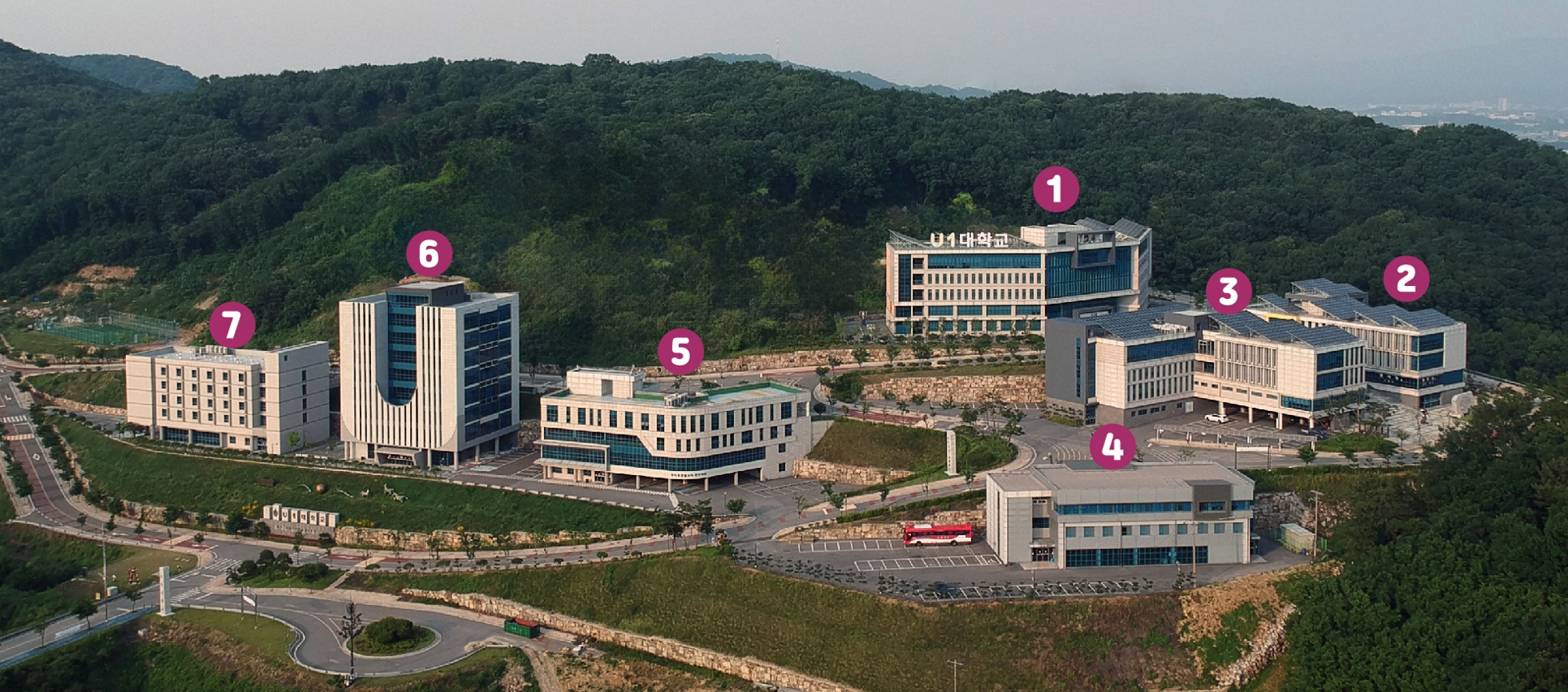 캠퍼스 맵 지도이미지로 번호를 클릭하시면 해당정보로 이동합니다.